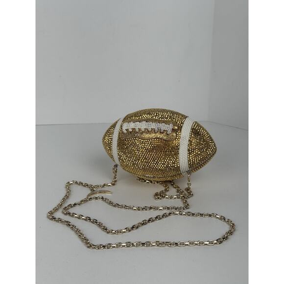 Judith Leiber Couture Crystal Football Minaudiere Clutch Bag - Picture 1 of 16